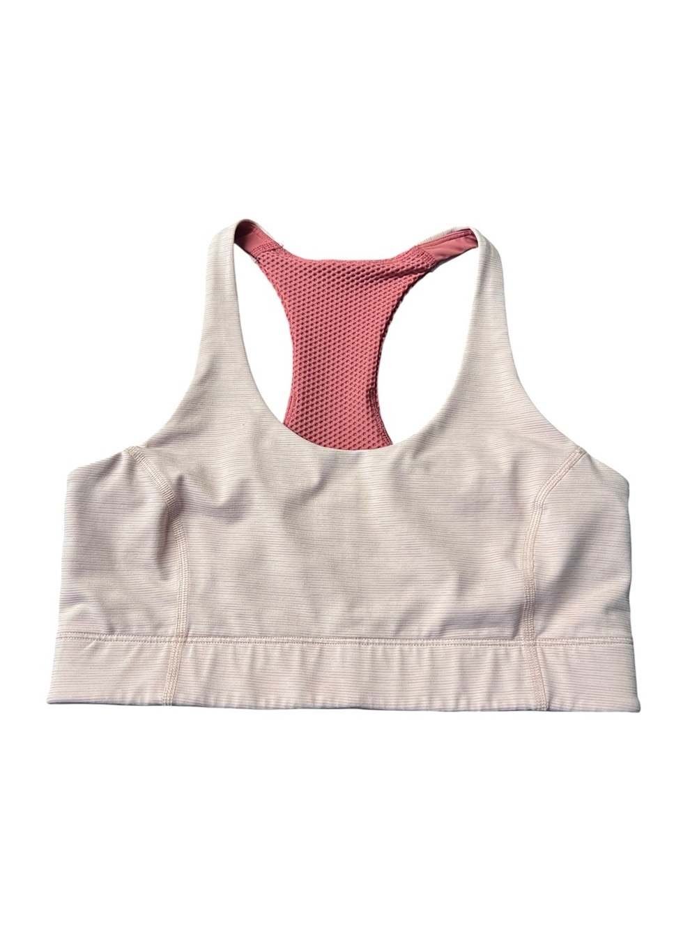 Outdoor Voices Light Pink Sports Bra with Rose Mesh Racerback Size Small
